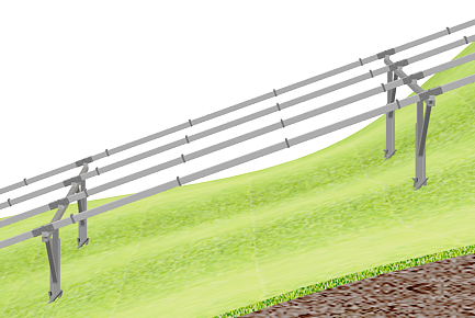 Adjustable Ground Mounting System for Steep Slopes North-South & East-West